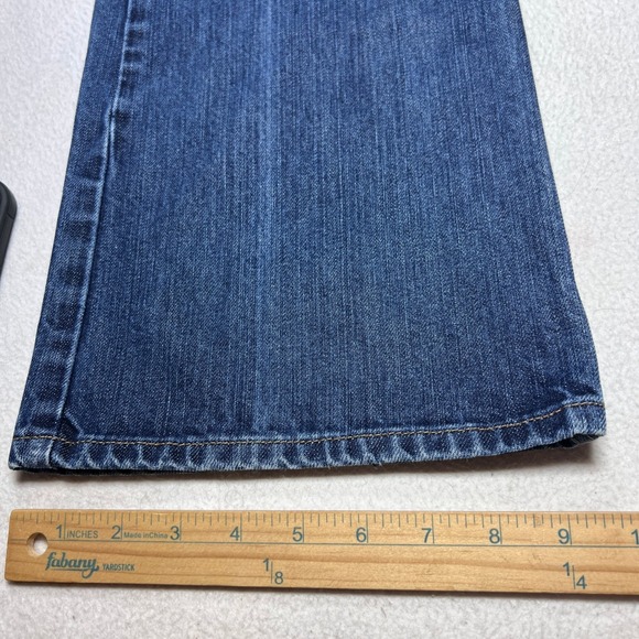 Levis 527 Low Bootcut Jeans Mens 34x32 Y2K Blue Medium Dark Wash Denim Western - Picture 10 of 10